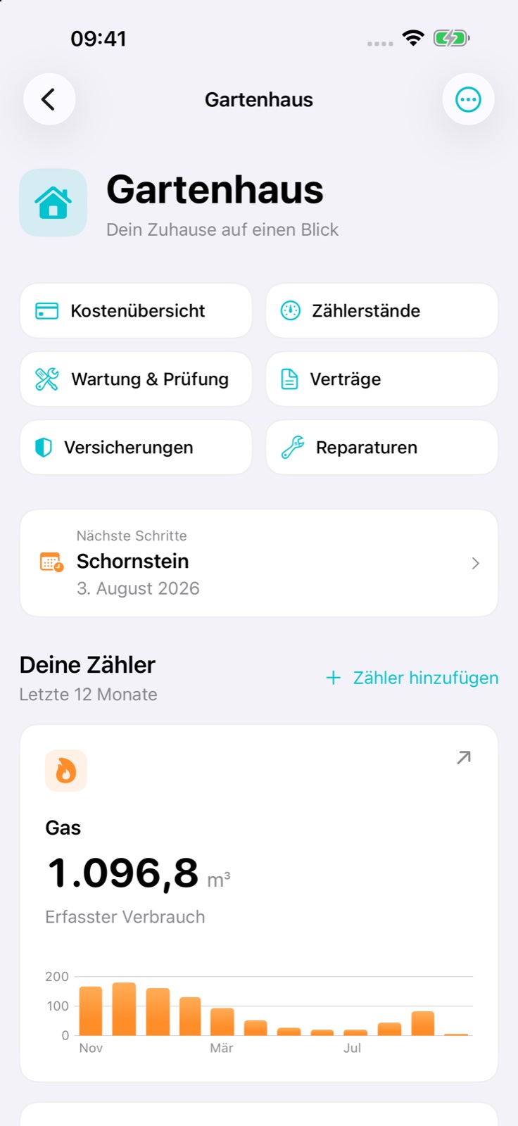 Eigentum: Hausübersicht auf dem iPhone